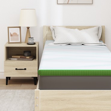 vidaXL Στρώμα επικάλυψης Λευκό και Πράσινο 80 x 200 cm Υφασμα Jacquard