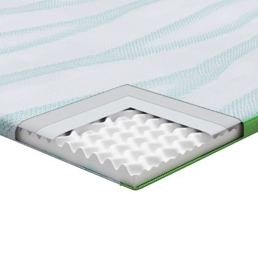 vidaXL Στρώμα επικάλυψης Λευκό και Πράσινο 80 x 200 cm Υφασμα Jacquard
