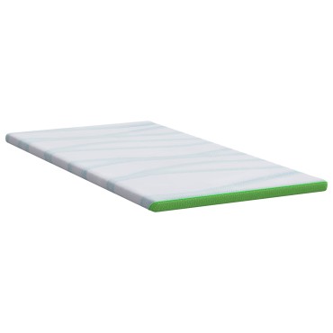 vidaXL Στρώμα επικάλυψης Λευκό και Πράσινο 90 x 200 cm Υφασμα Jacquard