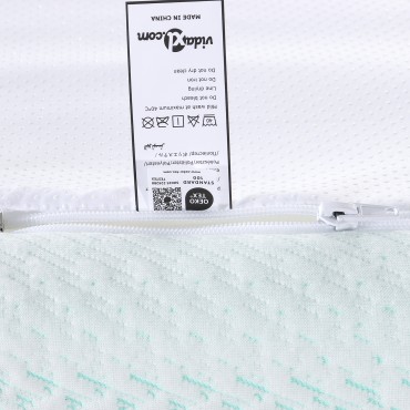 vidaXL Στρώμα επικάλυψης Λευκό και Πράσινο 90 x 200 cm Υφασμα Jacquard