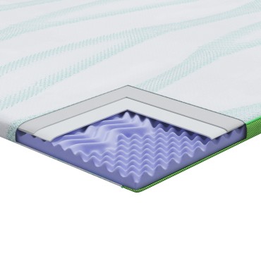 vidaXL Στρώμα επικάλυψης Λευκό και Πράσινο 80 x 200 cm Υφασμα Jacquard