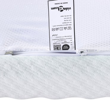 vidaXL Στρώμα επικάλυψης Λευκό και Πράσινο 100 x 200 cm