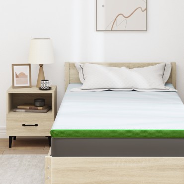 vidaXL Στρώμα επικάλυψης Λευκό και Πράσινο 120 x 200 cm