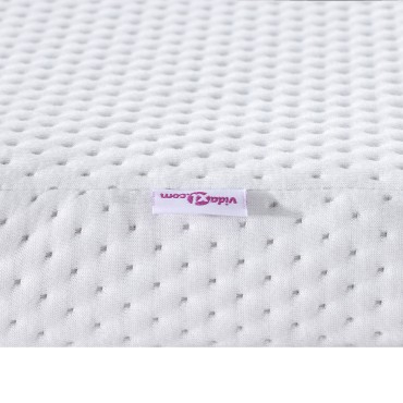 vidaXL Στρώμα επικάλυψης Λευκό 120 x 200 cm Υφασμα Jacquard