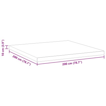 vidaXL Στρώμα μνήμης 200 x 200 cm Thick Μαλακό Ύφασμα-100% πολυέστερ