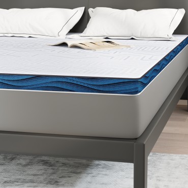 vidaXL Στρώμα επικάλυψης Λευκό 140 x 190 cm Ζακάρ ύφασμα