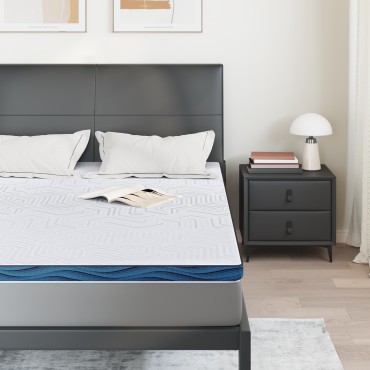 vidaXL Στρώμα επικάλυψης Λευκό 160 x 200 cm Ζακάρ ύφασμα