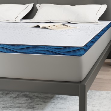 vidaXL Στρώμα επικάλυψης Λευκό 180 x 200 cm Ζακάρ ύφασμα