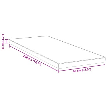 vidaXL Στρώμα επικάλυψης Λευκό 80 x 200 cm Ζακάρ ύφασμα