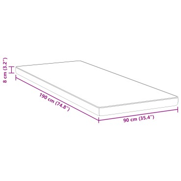 vidaXL Στρώμα επικάλυψης Λευκό 90 x 190 cm Ζακάρ ύφασμα