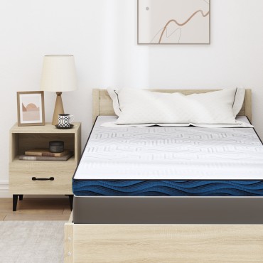 vidaXL Στρώμα επικάλυψης Λευκό 90 x 190 cm Ζακάρ ύφασμα