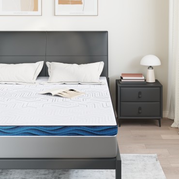 vidaXL Στρώμα επικάλυψης Λευκό 140 x 190 cm Ζακάρ ύφασμα