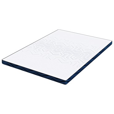 vidaXL Στρώμα επικάλυψης Λευκό 140 x 190 cm Ζακάρ ύφασμα