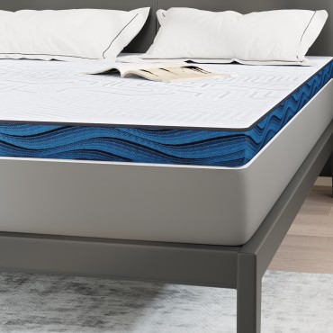 vidaXL Στρώμα επικάλυψης Λευκό 140 x 190 cm Ζακάρ ύφασμα