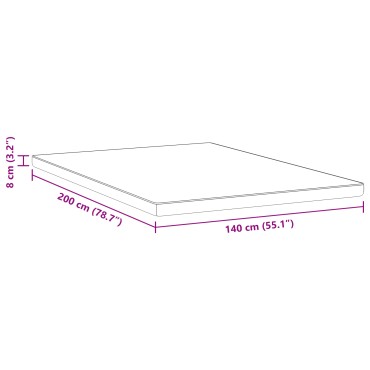 vidaXL Στρώμα επικάλυψης Λευκό 140 x 200 cm Ζακάρ ύφασμα