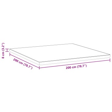 vidaXL Στρώμα επικάλυψης Λευκό 200 x 200 cm Ζακάρ ύφασμα