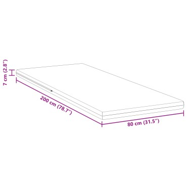 vidaXL Στρώμα επικάλυψης Λευκό 80 x 200 cm Ζακάρ ύφασμα
