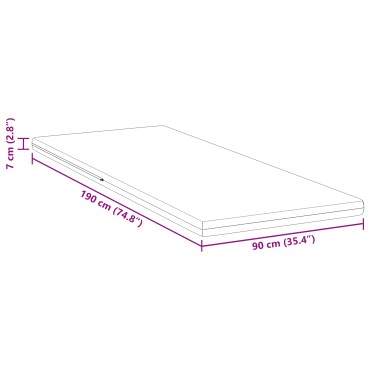 vidaXL Στρώμα επικάλυψης Λευκό 90 x 190 cm Ζακάρ ύφασμα