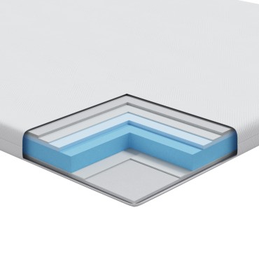 vidaXL Στρώμα επικάλυψης Λευκό 100 x 200 cm Ζακάρ ύφασμα