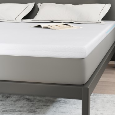 vidaXL Στρώμα επικάλυψης Λευκό 200 x 200 cm Ζακάρ ύφασμα