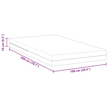 vidaXL Στρώμα Μέτρια σκληρό 100x200cm Λευκό 1 τεμ. - Μονό