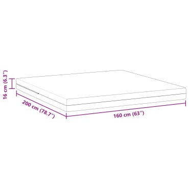 vidaXL Στρώμα Μέτρια σκληρό 160x200cm Λευκό 1 τεμ. - Διπλό