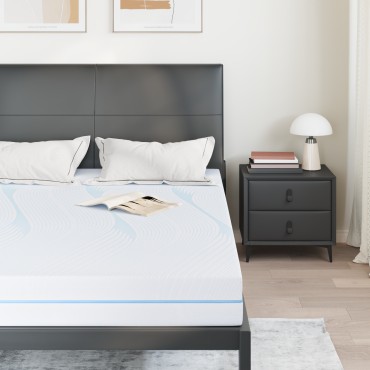 vidaXL Στρώμα Μέτρια σκληρό 160x200cm Λευκό 1 τεμ. - Διπλό