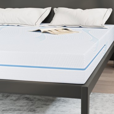vidaXL Στρώμα Μέτρια σκληρό 160x200cm Λευκό 1 τεμ. - Διπλό