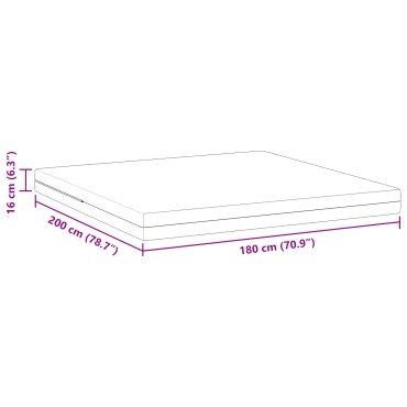 vidaXL Στρώμα Μέτρια σκληρό 180x200cm Λευκό 1 τεμ. - Διπλό