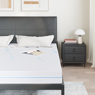 vidaXL Στρώμα Μέτρια σκληρό 180x200cm Λευκό 1 τεμ. - Διπλό