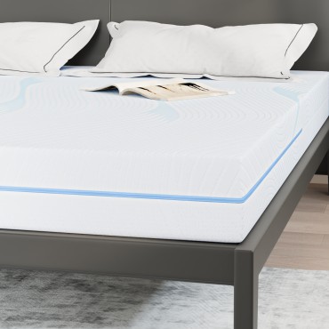 vidaXL Στρώμα Μέτρια σκληρό 180x200cm Λευκό 1 τεμ. - Διπλό