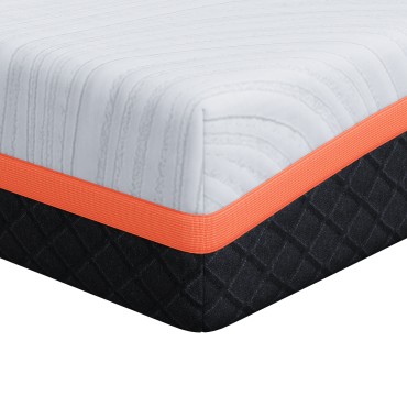 vidaXL Στρώμα Λευκό και Γκρι 80x160cm Ζακάρ ύφασμα 1 τεμ. - Μονό