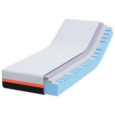 vidaXL Στρώμα Λευκό και Γκρι 80x200cm Ζακάρ ύφασμα 1 τεμ. - Μονό