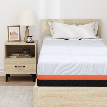 vidaXL Στρώμα Λευκό και Γκρι 80x200cm Ζακάρ ύφασμα 1 τεμ. - Μονό