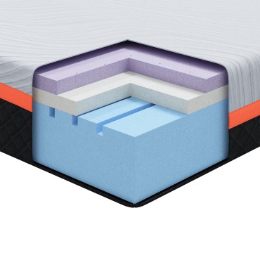 vidaXL Στρώμα Λευκό και Γκρι 80x200cm Ζακάρ ύφασμα 1 τεμ. - Μονό