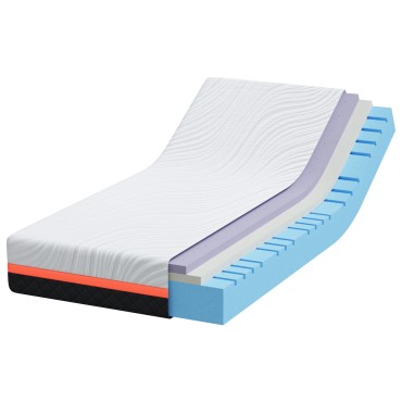 vidaXL Στρώμα Λευκό και Γκρι 90x190cm Ζακάρ ύφασμα 1 τεμ. - Μονό