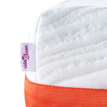 vidaXL Στρώμα Λευκό και Γκρι 90x190cm Ζακάρ ύφασμα 1 τεμ. - Μονό
