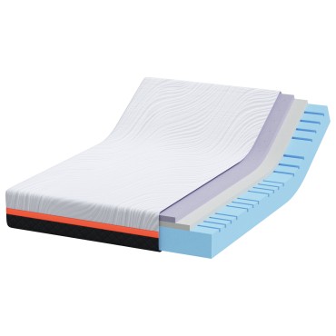 vidaXL Στρώμα Λευκό και Γκρι 160x200cm Ζακάρ ύφασμα 1 τεμ. - Διπλό