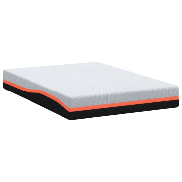 vidaXL Στρώμα Λευκό και Γκρι 160x200cm Ζακάρ ύφασμα 1 τεμ. - Διπλό