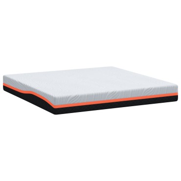 vidaXL Στρώμα Λευκό και Γκρι 200x200cm Ζακάρ ύφασμα 1 τεμ. - Διπλό