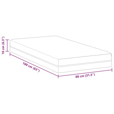 vidaXL Στρώμα Αφρού Μνήμης Μέτριο 80x160cm Λευκό και Γκρι 1 τεμ. - Μονό