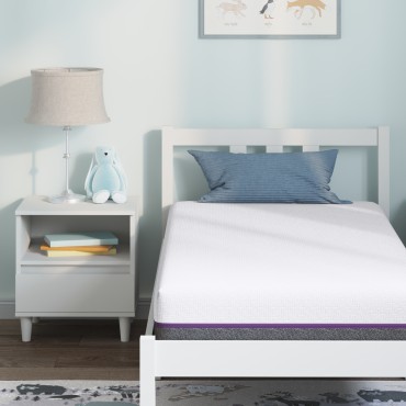 vidaXL Στρώμα Αφρού Μνήμης Μέτριο 80x160cm Λευκό και Γκρι 1 τεμ. - Μονό