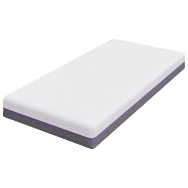 vidaXL Στρώμα Αφρού Μνήμης Μέτριο 120x200cm Λευκό και Γκρι 1 τεμ. - Διπλό