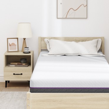 vidaXL Στρώμα Αφρού Μνήμης Μέτριο 120x200cm Λευκό και Γκρι 1 τεμ. - Διπλό