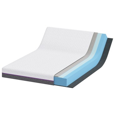 vidaXL Στρώμα Αφρού Μνήμης Μέτριο 140x190cm Λευκό και Γκρι 1 τεμ. - Διπλό