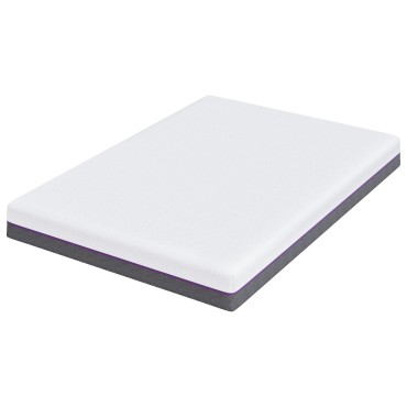 vidaXL Στρώμα Αφρού Μνήμης Μέτριο 140x190cm Λευκό και Γκρι 1 τεμ. - Διπλό