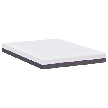 vidaXL Στρώμα Αφρού Μνήμης Μέτριο 140x190cm Λευκό και Γκρι 1 τεμ. - Διπλό