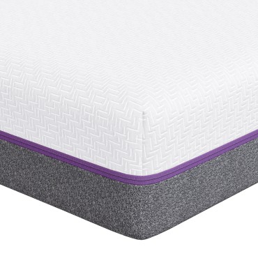 vidaXL Στρώμα Αφρού Μνήμης Μέτριο 180x200cm Λευκό και Γκρι 1 τεμ. - Διπλό