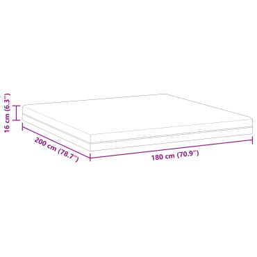 vidaXL Στρώμα Αφρού Μνήμης Μέτριο 180x200cm Λευκό και Γκρι 1 τεμ. - Διπλό