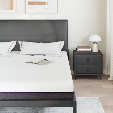 vidaXL Στρώμα Αφρού Μνήμης Μέτριο 180x200cm Λευκό και Γκρι 1 τεμ. - Διπλό